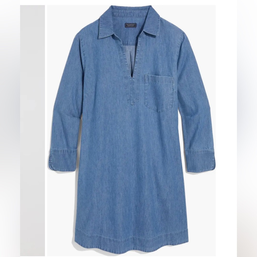 NWT Vineyard Vines Light Blue Denim Tunic Dress - Long Sleeve XL - Picture 15 of 16